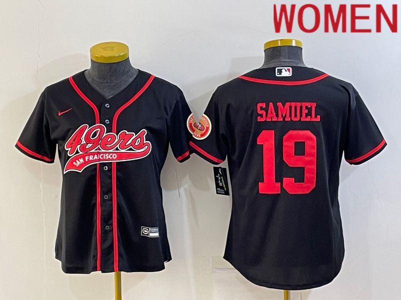 Women San Francisco 49ers #19 Samuel Black 2022 Nike Co branded NFL Jersey->women nfl jersey->Women Jersey